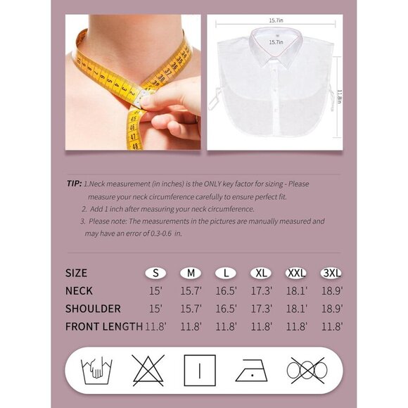 Detachable Cotton Shirt Collar Unisex Adjustable Eco-Friendly Stylish Accessory main image 5